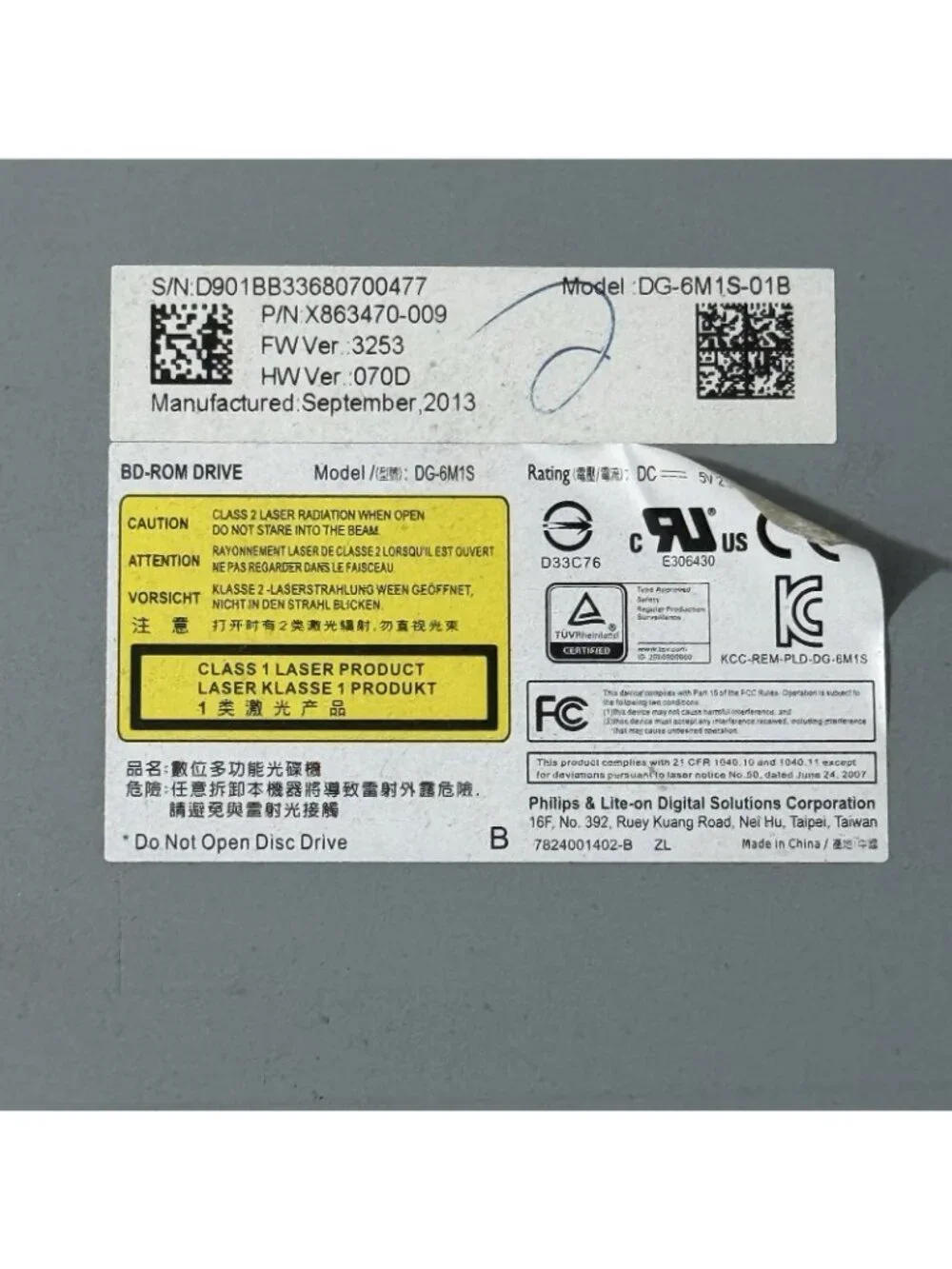 OEM Microsoft Xbox One Fat Model 1540 BLU-RAY‎ DISC DRIVE BD-ROM X863470 DG-6M1S
